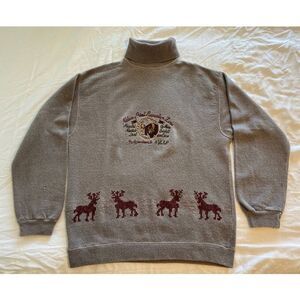VTG ITALY Hugo Boss TWENTY Sweater Nature Point Recreation Moose Embroidery S